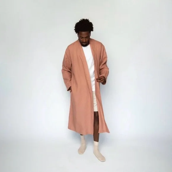 Parachute Linen Robe In Clay Size Small